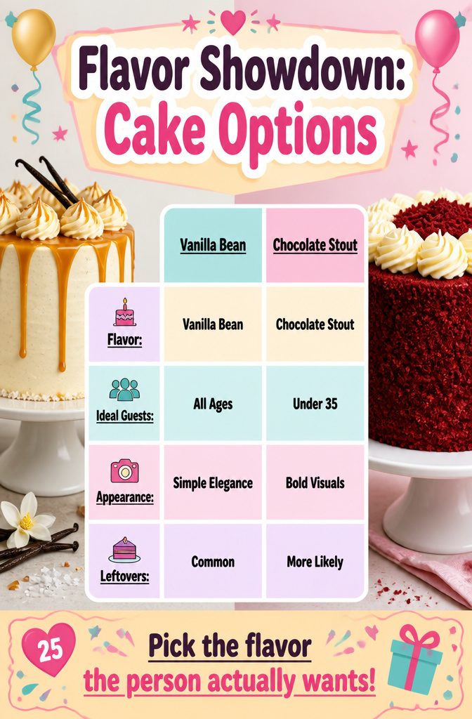 A flavor showdown image featuring various cake options.
