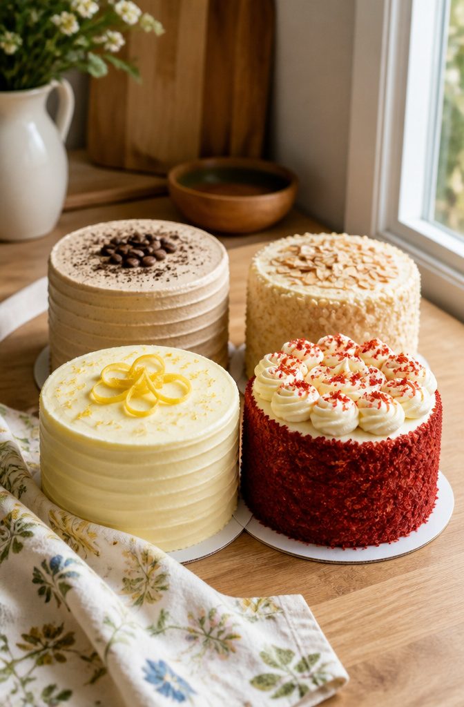 6 Types of 6 Inch Tall Cake: Vanilla, Chocolate, Banana, Funfetti & More 7 Various 6 inch tall cakes in different flavors and decorative toppings.