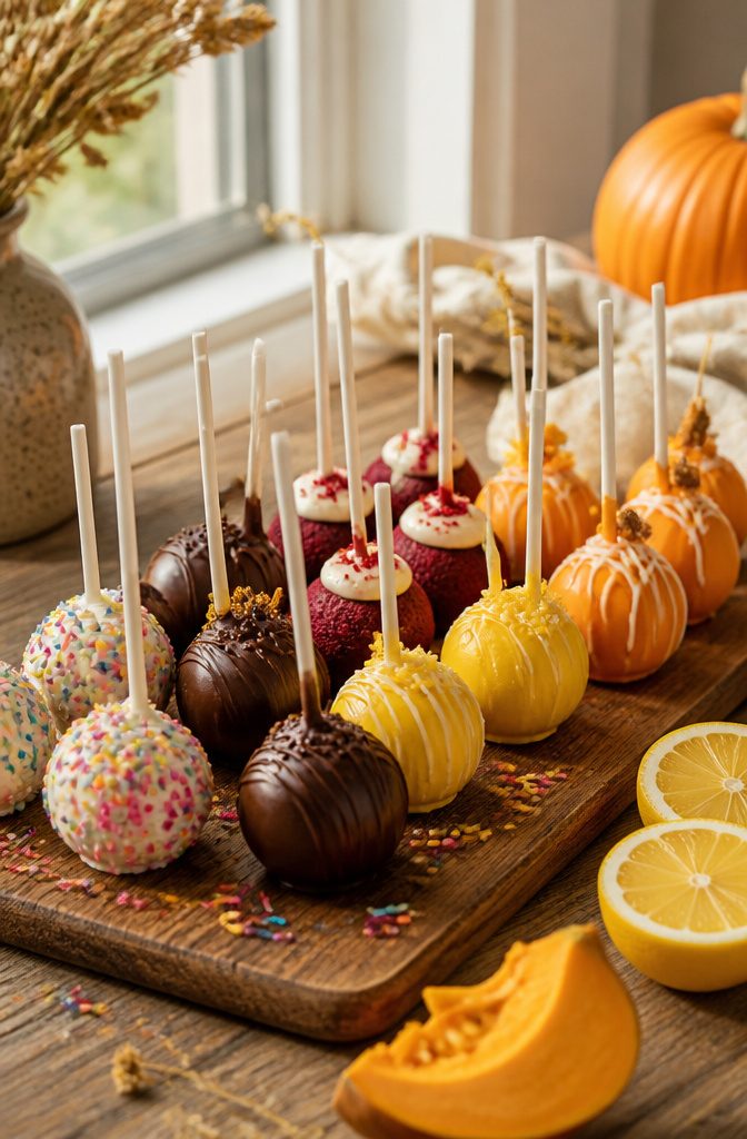 Birthday Cake Pops: Recipe, Decorating Ideas and Flavor Variations 5 Colorful birthday cake pops with various flavors and decorations.