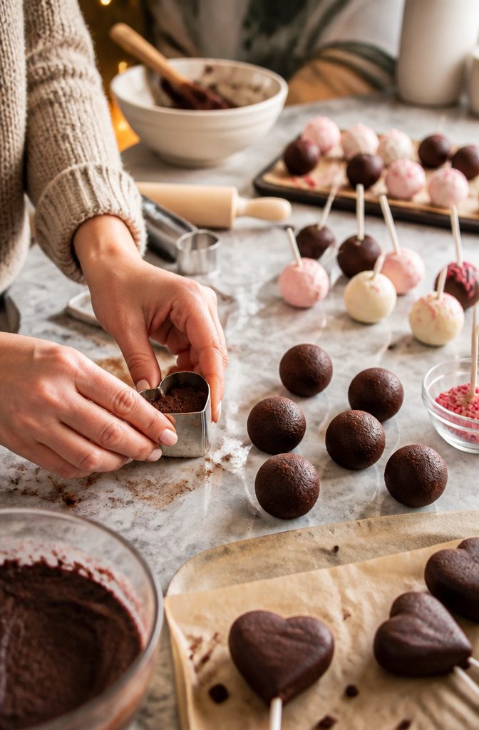 Birthday Cake Pops: Recipe, Decorating Ideas and Flavor Variations 6 Close-up of hands shaping cake pops into different forms.