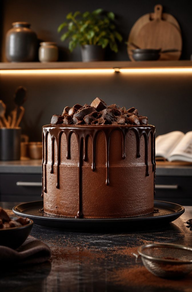 10 Cake Decorating Pictures and Ideas for Every Skill Level 11 A cake with a smooth chocolate ganache drip around the sides.