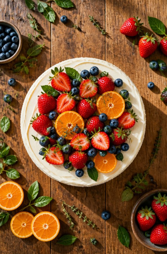 10 Cake Decorating Pictures and Ideas for Every Skill Level 10 A cake topped with ripe blueberries, raspberries, and strawberries.