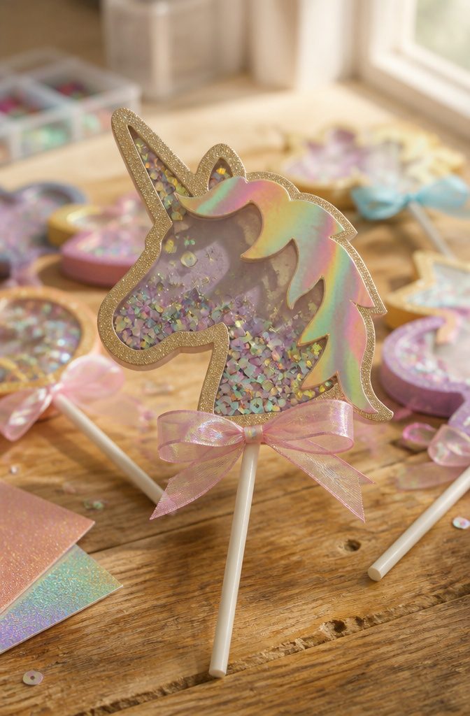 How to Make a Cake Topper Shaker: 3 Item Sections for Fillers 2 A cake topper shaker made with cardstock and craft foam.