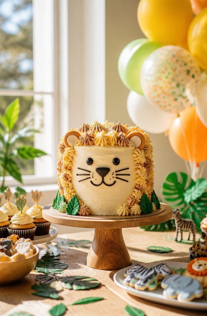 First Birthday Cake: Smash, Natural, Dairy-Free and More Options 10 A creatively decorated cake with a friendly face for a birthday.