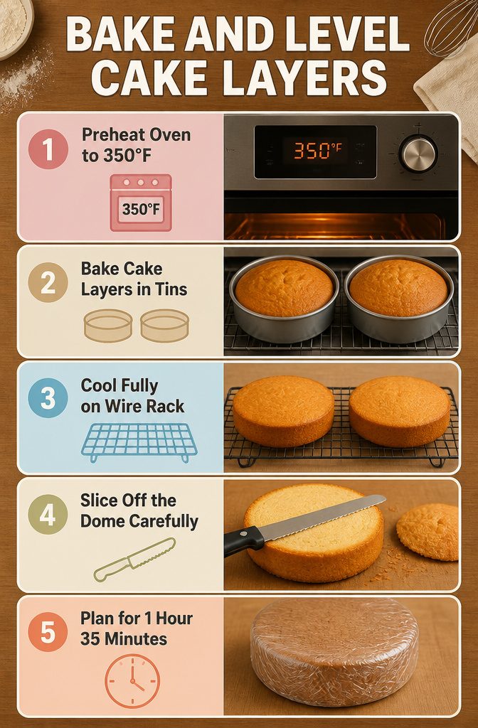 Gravity-Defying Cake Tutorial with Internal Structure Guide 4 Two cake layers cooling on a wire rack after baking.