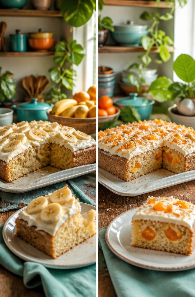 A version of Hawaiian wedding cake known as Pig Pickin' Cake with mandarin oranges.