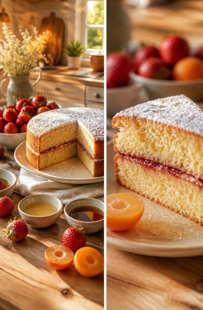 Perfect Vanilla Cake Recipe with Buttercream Frosting 8 Vanilla cake layers with raspberry jam and fresh fruit.