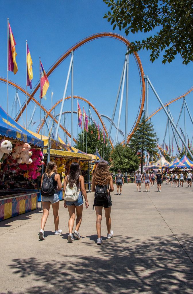 16 Sweet Sixteen Birthday Party Ideas for an Unforgettable Celebration 16 Guests enjoying rides and games at an amusement park for a birthday celebration.